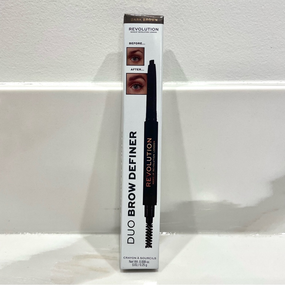 π 5/$25 NEW Revolution Duo Brow Definer (Dark Brown)